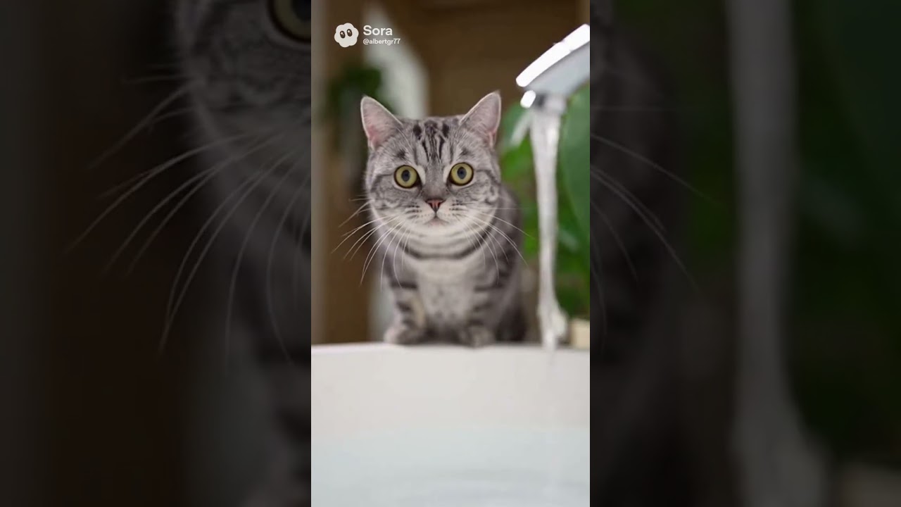 Cat scared of water like my friend in winter 