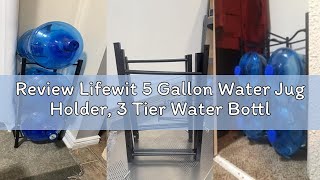 Review Lifewit 5 Gallon Water Jug Holder, 3 Tier Water Bottle Stand, Heavy Duty Water Dispenser Rack
