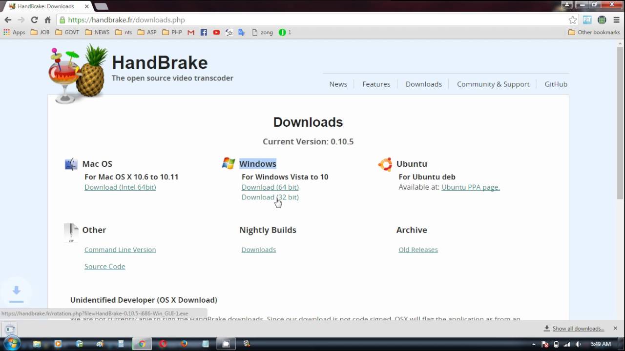 free download handbrake for mac