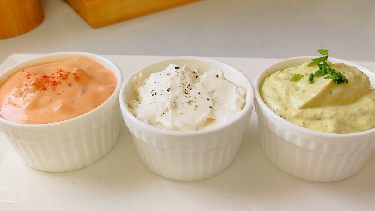 3 صلصات متنوعة بدون بيض ترافقو بيها المملحات أو للصونويتشات  يوالمو لشهر رمضان بننننة👌🤤