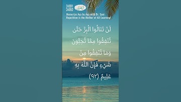 Ali-Imran 3:091 - 3:092 | سورة آل عمران | Memorize Aya by Aya | Dr. Sani | Repetition for Learning