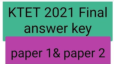 K-TET 2021 Final answer key//Karnataka TET.2021
