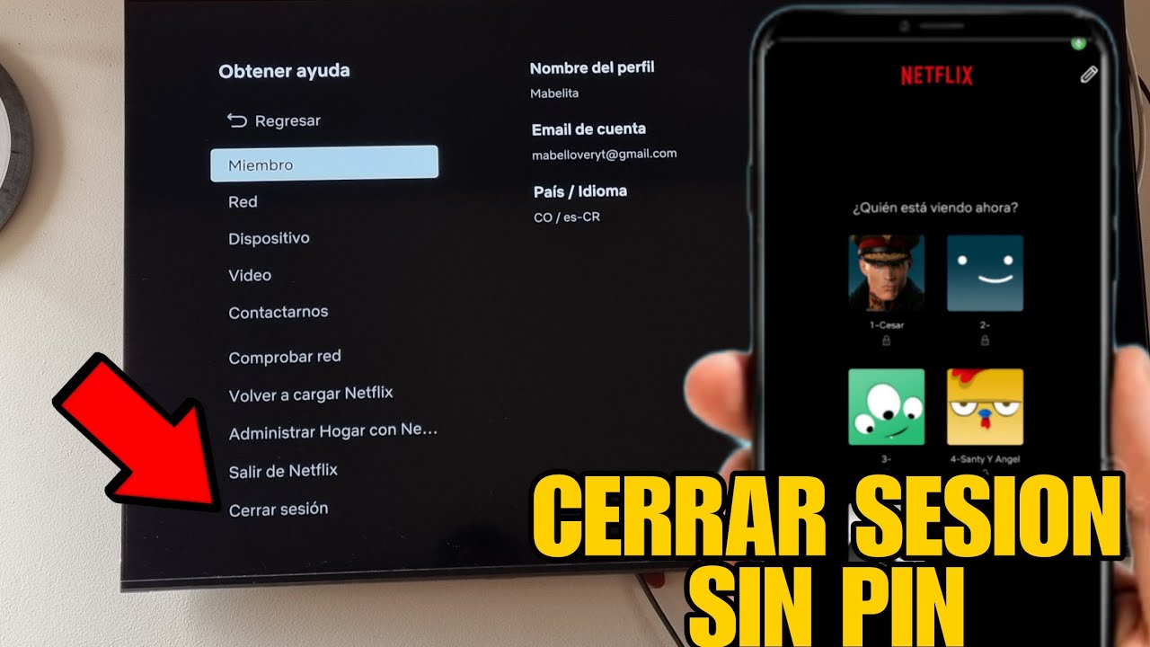 COMO HAGO PARA CERRAR SESION EN NETFLIX SI LOS PERFILES ESTAN BLOQUEADOS | CELULAR Y TV | TUTORIAL✅