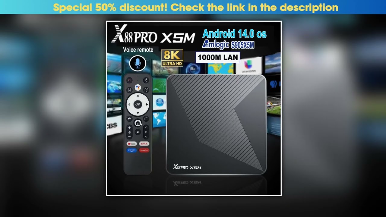 X88 PRO X5M Android 14 TV Box Amlogic S905X5M HD 8k 24G 5G Wifi6 BT50 1000M Lan 3D New 2025 Version