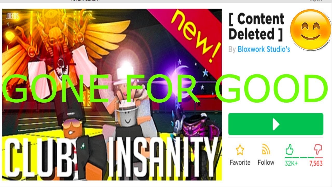 Club Insanity Gets Deleted Bluepigz Youtube - roblox club insanity banned