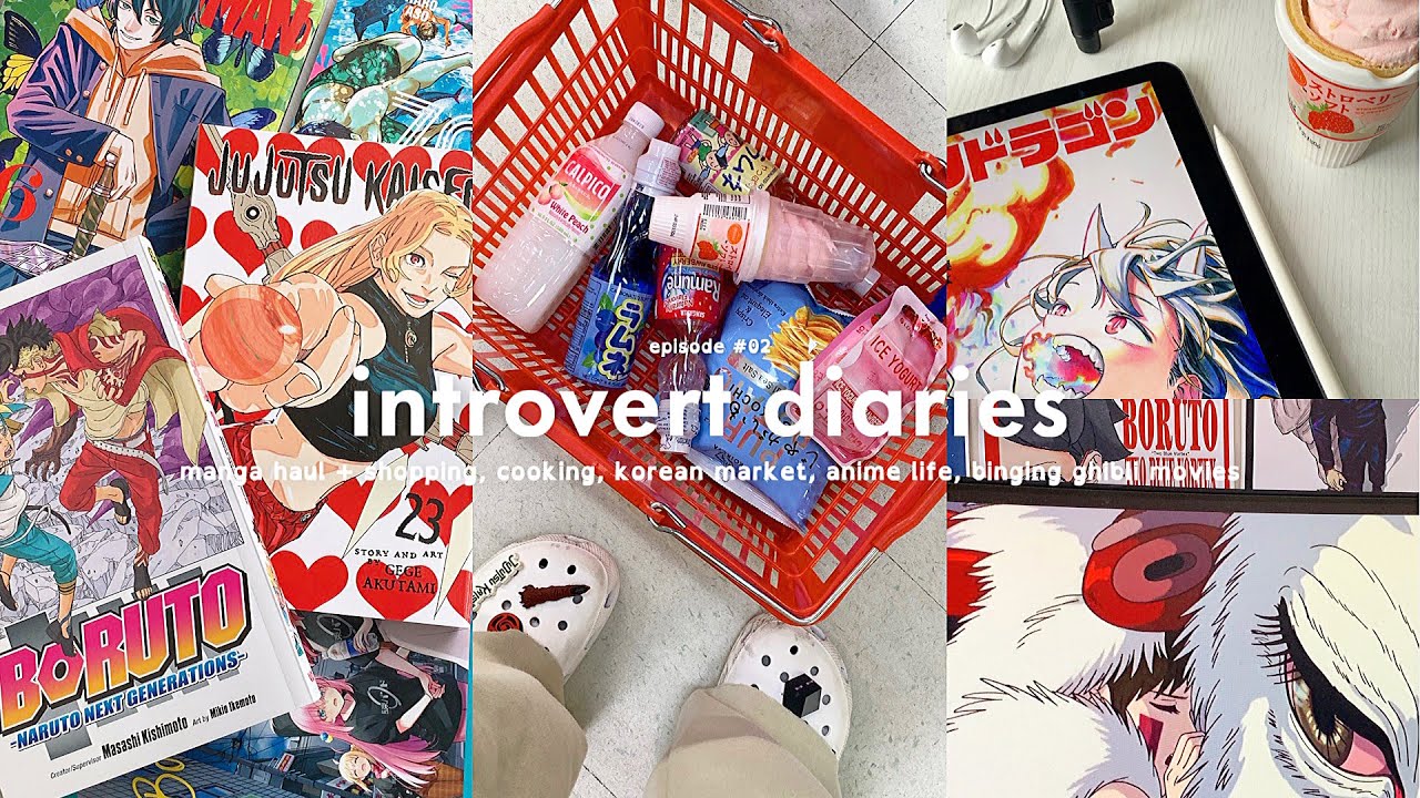 intovert diaries: manga haul + shopping, cooking, korean market, anime life, binging ghibli movies !