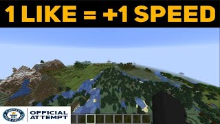 Fly around the world in minecraft FOR 1 YEAR, but every like makes it Faster