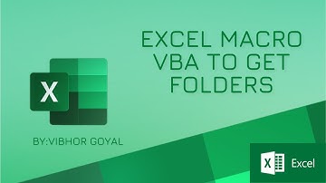 Excel Macro (VBA) to list all the Folders | MS Excel | Excel VBA Macro