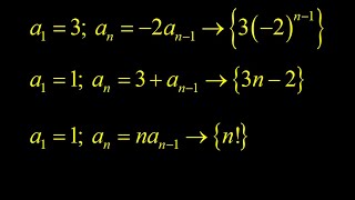 Sequences defined by recurrence or recursive relations:  write with explicit formula.