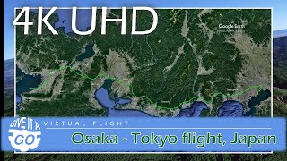 4K - Sightseeing Flight, Osaka to Tokyo, Japan - Virtual Scenic Flight 020