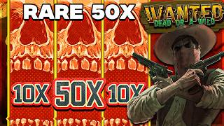 RARE 50X MULTI On WANTED DEAD OR A WILD SLOT!!