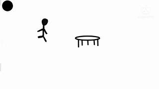Stickman jumps on the trampoline