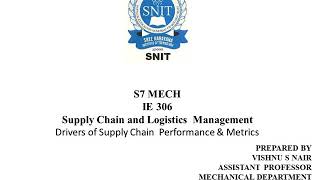 SNIT S7 MECH - MODULE 1- LECTURE 4 - PERFORMANCE DRIVERS AND MEASURES AND METRICS