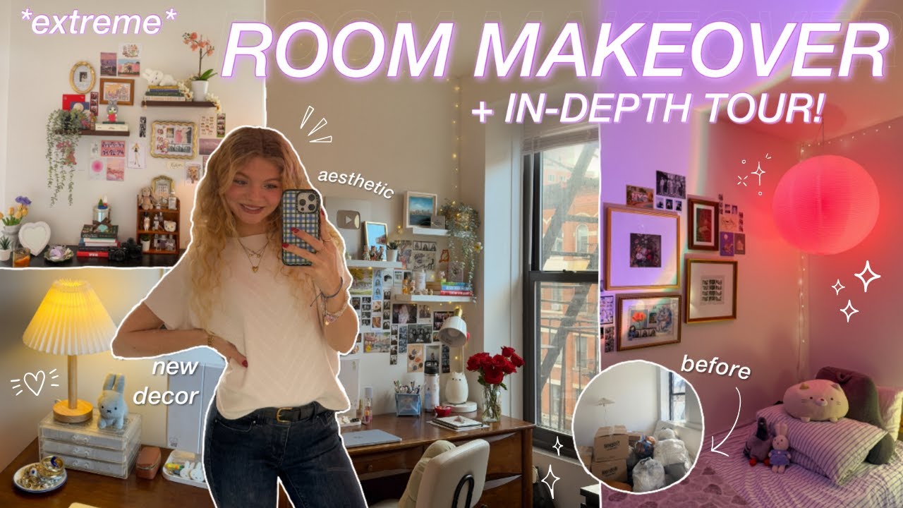 EXTREME ROOM MAKEOVER + TOUR 2026  ✨ aesthetic NYC pinterest inspired bedroom transformation!!