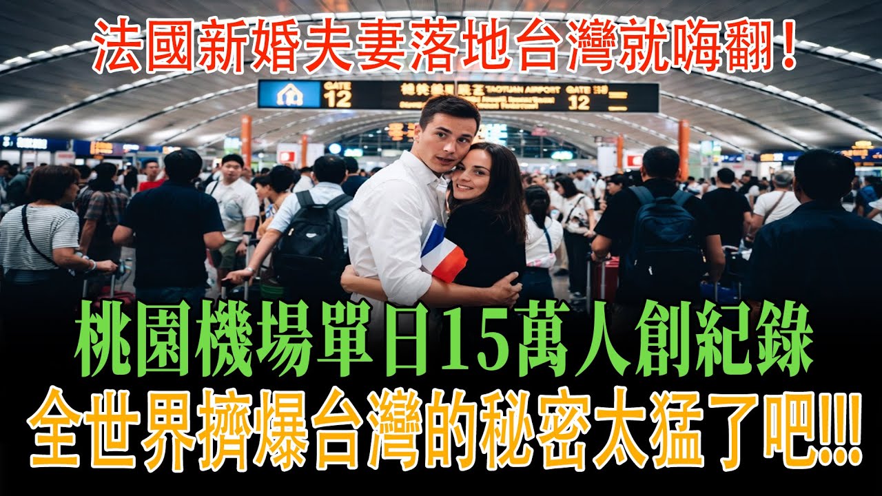 法國新婚夫妻來台灣!全球桃園機場單日入境突破十五萬人!全世界為何瘋狂湧入台灣的驚人真相