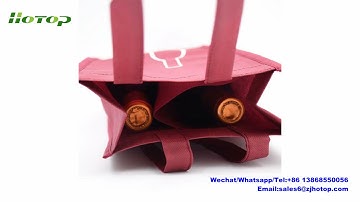 Customized Non Woven Single Bottle Wine Bag with Logo Printing.