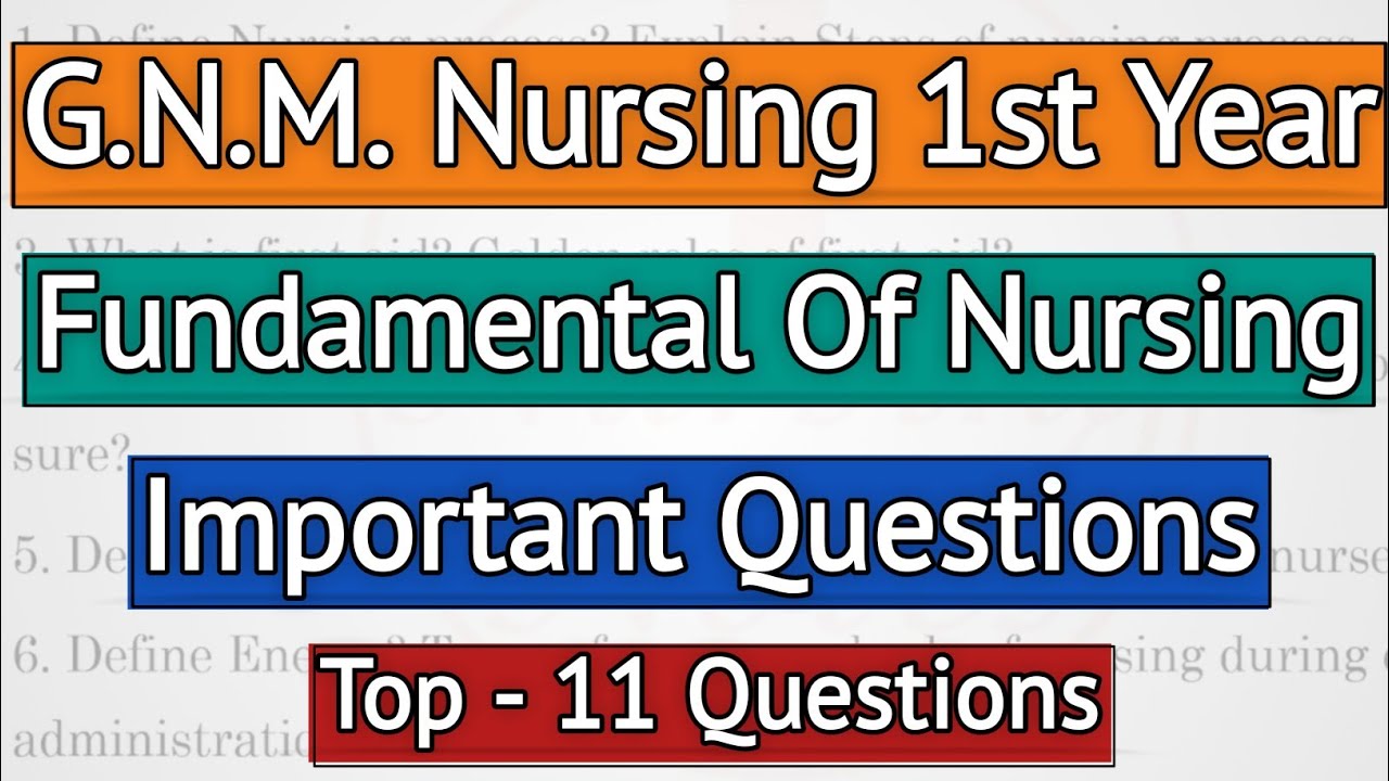 GNM Nursing 1st Year Fundamental Of Nursing Important Question 2023 // Fundamental Of Nursing Paper