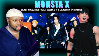 DISCOVERING MONSTAX (3):Beast mode,Shoot out,Follow,U R, Jealousy (Practice) |HONEST Reaction