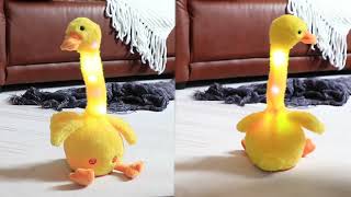 Hopearl Glowing Dancing Duck Toy Repeats What You Say  Light Up Interactive Animated Toy，13'' screenshot 4