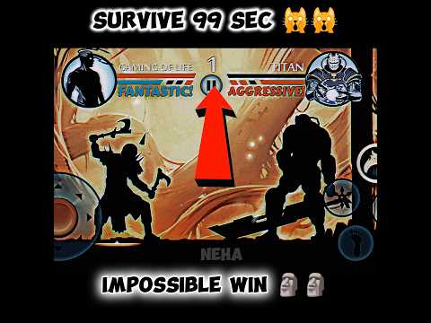 Survive 99 Sec Against Titan ??With Full HP ||#shadowfight2#shorts