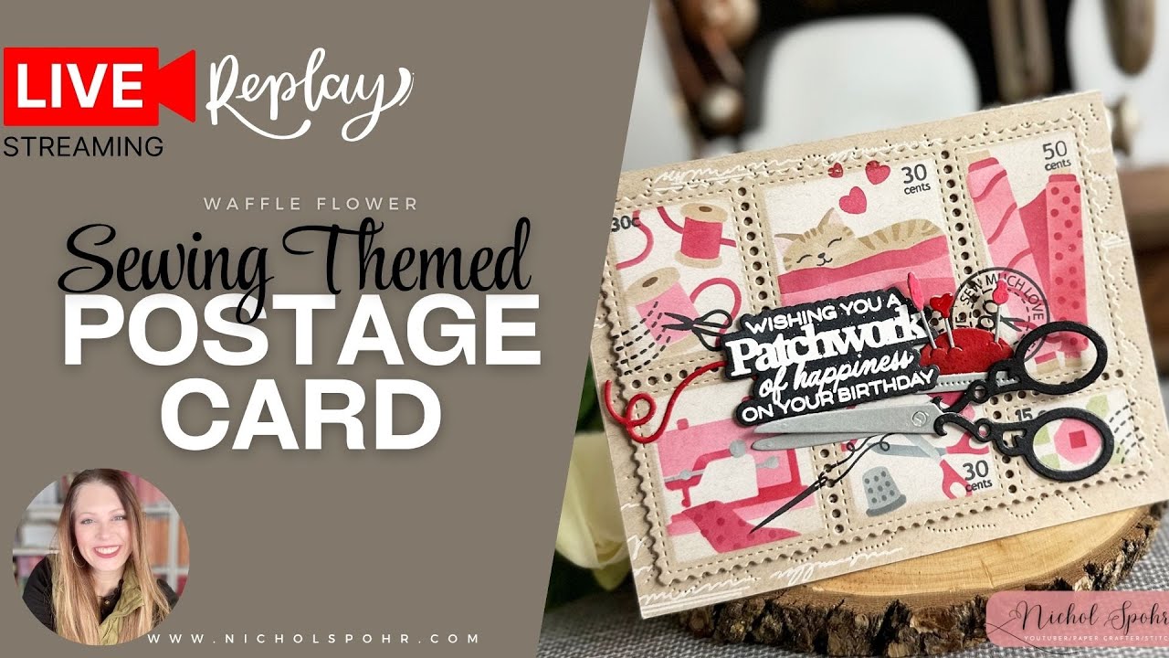 Make Your Own SEWING Themed Handmade Postage Cards! - YouTube