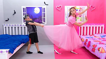 Pink vs Black Challenge for friends by Vlad and Niki