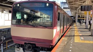 [ついに赤電の付属編成の撮影に成功！！]E531系K451編成(赤電復刻塗装車、付属トプナン)+K419編成が上野駅を発車する動画
