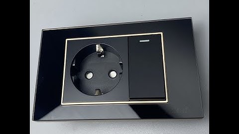 Công Tắc Ổ Cắm Điện Âm tường Mặt Kính Cường Lực Viền Vàng TENKO I Tenko.com.vn