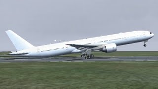 Strong wind, bad weather in Guam. So close, almost tail strike!!! (Flight Simulator 2004/FS9)