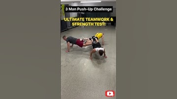 3 man push up challenge done ✅ #challenge #pushups #gymshorts #shorts