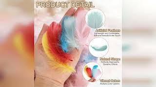 Overview: uxcell 200 Pcs Gray Green Craft Feathers, 3-5 Inch Colored Feathers for Crafting, Fluf... screenshot 1