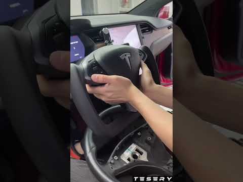 How to Install Tesla Model X / S Yoke Plaid Steering Wheel #shorts #models #modelx #steeringwheel