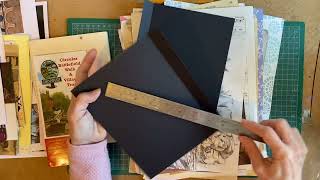 Making a simple junky junk journal with me - thinking about pages and starting cover - part 1