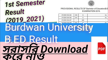 B.Ed result Burdwan University// B. Ed 1st semester result Burdwan University // b.ed result