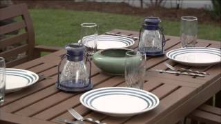 Compass Home Solar Crackled Glass Lantern with Shepherds Hook with Carolyn Gracie