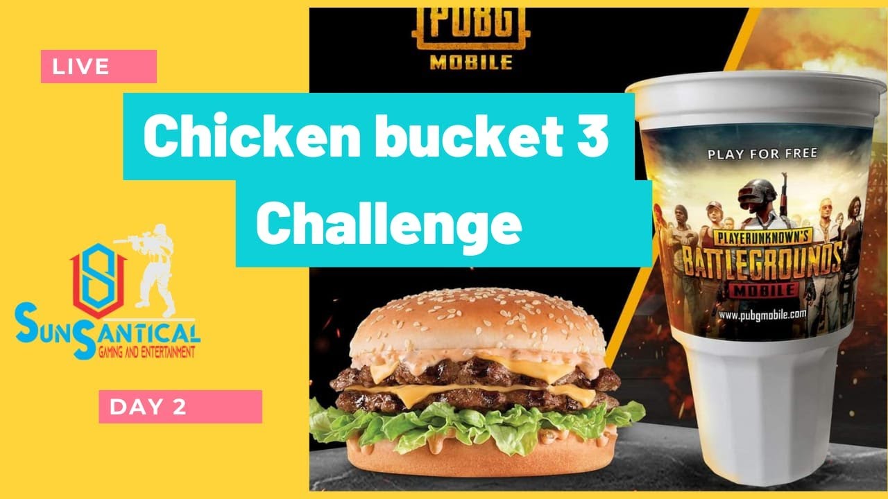 CHICKEN BUCKET 3 CHALLENGE PUBG MOBILE || FREE CUSTOM ROOM || DAY 2