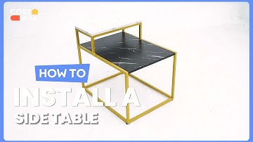 How to Install the 2-Tier Side Table with Metal Frame and Marble Tabletop | JZ10023 #costway #howto