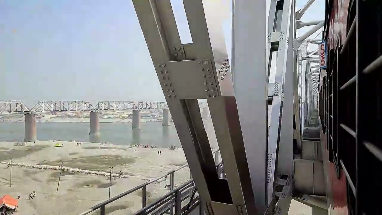 Kumbh Mela Tent City View from Ganga River Bridge Prayagraj : Indian Railways