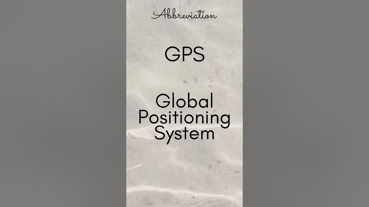GPS Abbreviation YouTube