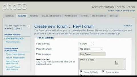How to create a forum in phpBB