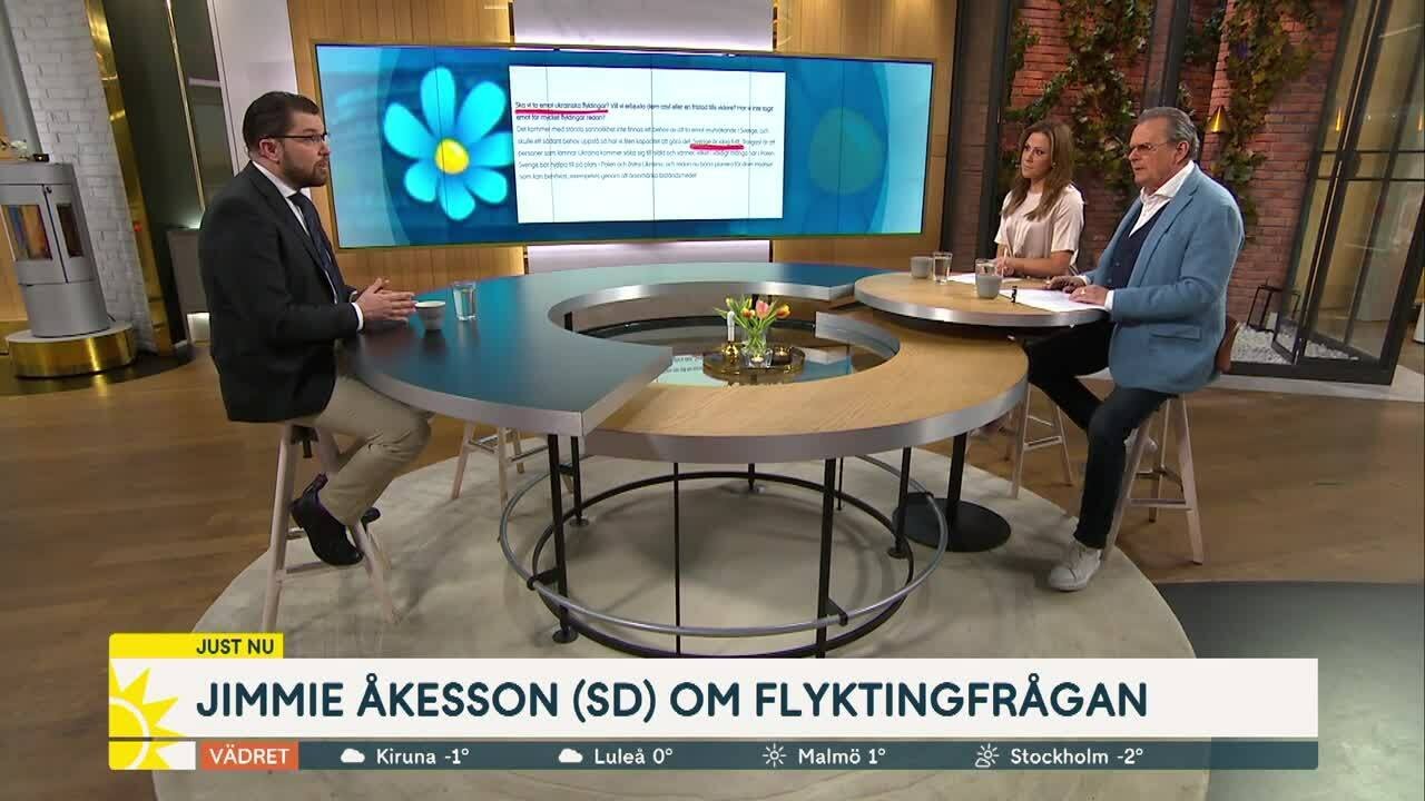 SD om flyktingar från Ukraina: ”Ska vara ett tillfälligt skydd” | Nyhetsmorgon | TV4 & TV4 Play