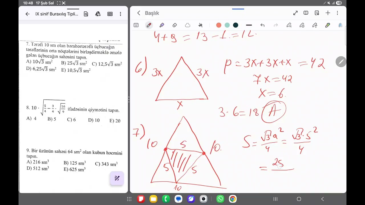 IX SİNİF BURAXILIŞ TİPLİ_RİYAZİYYAT_SINAQ-6