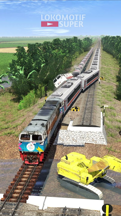Kereta Api Panjang Tabrakan Di Jembatan Rusak #keretaapi #train #railway