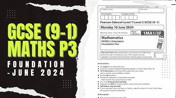 GCSE Maths Edexcel (9-1) June 2024 Foundation Paper 3 Exam Walkthrough | 1MA1/3F