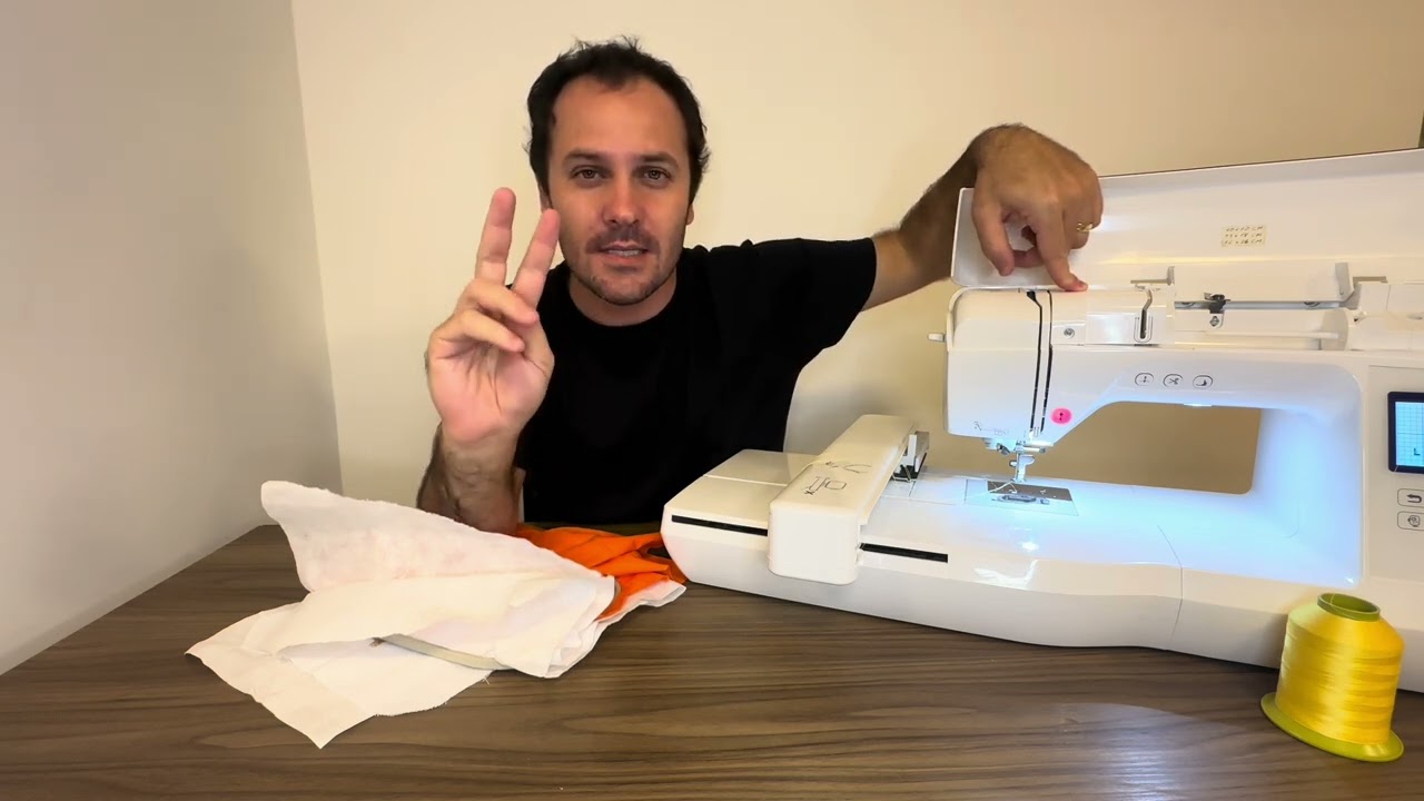 Máquina Brother embolando embaixo 