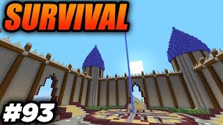 WORKING ON THE HUGE CASTLE SPIRES - Minecraft Survival: Episode 93