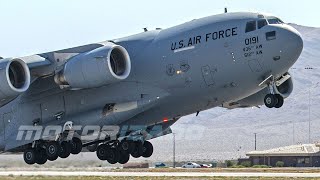 C-17 Globemaster III Cargo Aircraft Take Off and Landing U.S. Air Force