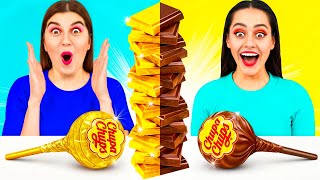 रियल फ़ूड बनाम चॉकलेट फ़ूड चैलेंज | शानदार रसोई युद्ध Fun Challenge