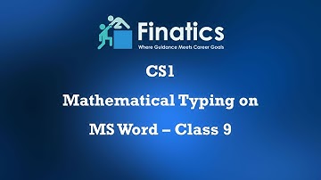 CS1 Mathematical Typing on MS Word Class 9 | Chapter - Linear Regression