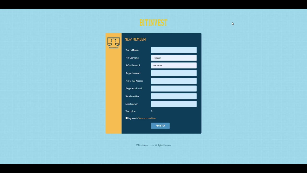 Bitinvest | Hyip After 1 day Plan | $1 withdraw
